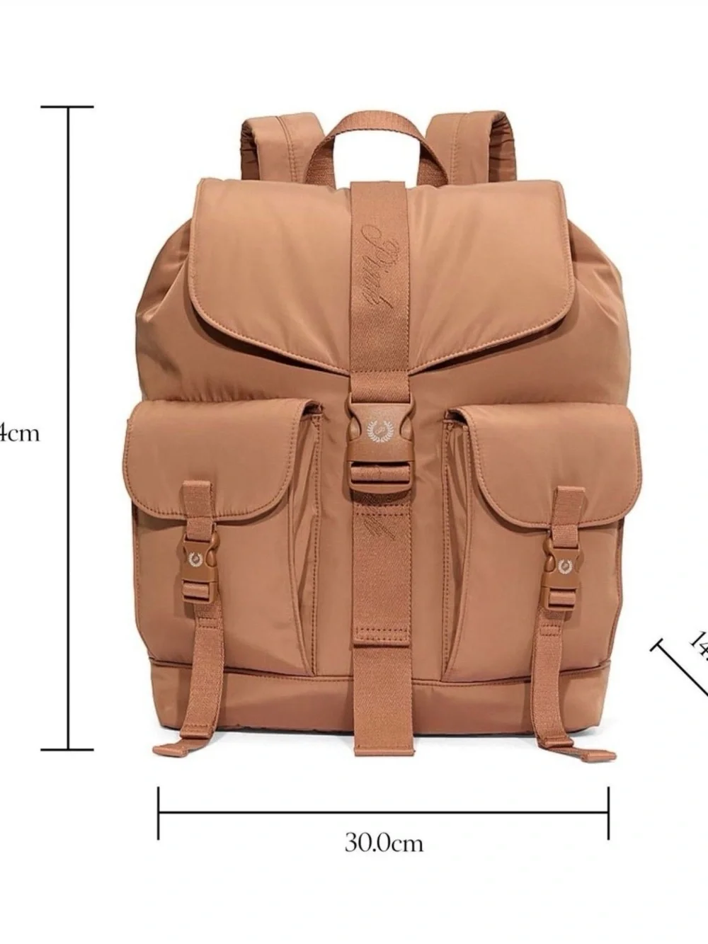 VICTORIA'S SECRET PINK NYLON CARGO BACKPACK FULL SIZE GYM SCHOOL BAG TOFFEE - Picture 6 of 13